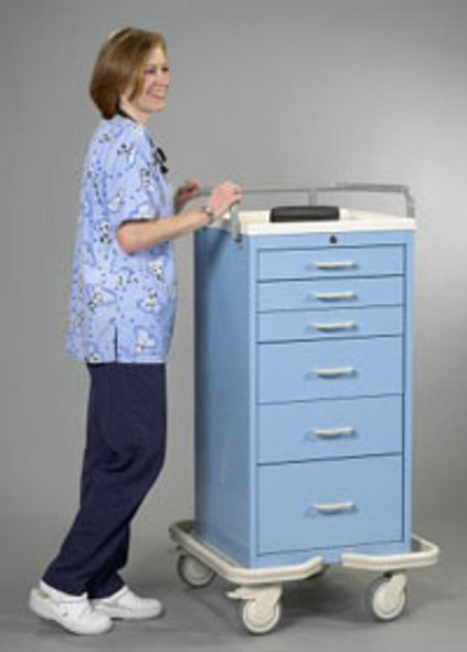 AL-62581B | 6 DRAWER MINI CART W/KEY LOCK SHELL COLOR IS BEIGE/BEIGE