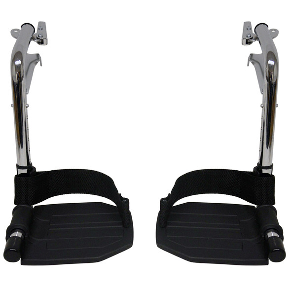 AL-70043 | CHROME FOOTREST WITH ALUM FOOTPLATE - HEEL LOOPS (PAIR)