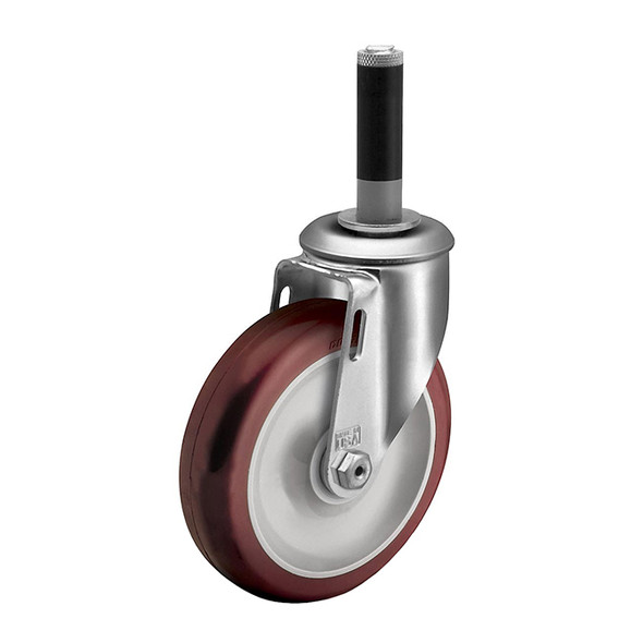AL-15423 | 4" SWIVEL CASTER, POLYURETHANE DELRIN, ROUND EXPANDABLE STEM