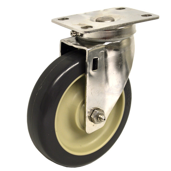 AL-82938-2 | 5" SWIVEL PLATE CASTER W/BRAKE 2-3/8" X 3-5/8", CART-WASHABLE