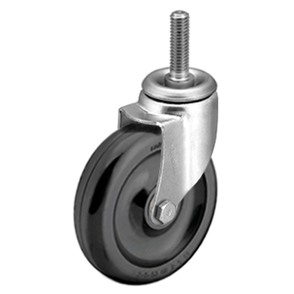 AL-15270-55 | 3" SWIVEL CASTER, POLYOLEFIN THREADED STEM, DELRIN BEARING