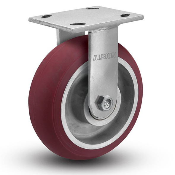 AL-87458 | 8" RIGID CASTER, POLYURETHANE PRECISION, 4" X 4-1/2" PLATE