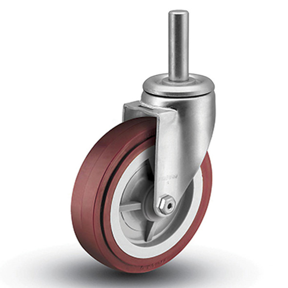 AL-17087-7 | 4" SWIVEL CASTER, POLYURETHANE ROLLER, 3/4" X 2-1/2" ROUND