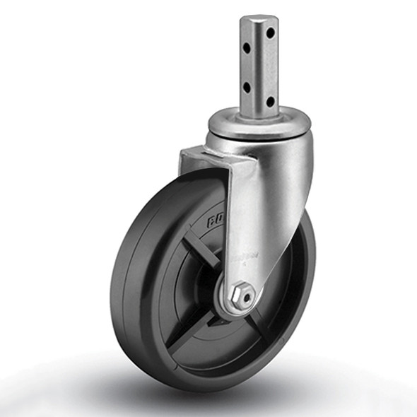 AL-17071-3 | 3" SWIVEL CASTER, POLYOLEFIN DELRIN, 7/8" X 2-1/2" SQ STEM