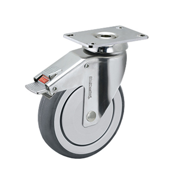 AL-86710 | 5" STAINLESS TOTAL LOCK CASTER CONDUCTIVE, TOP PLATE