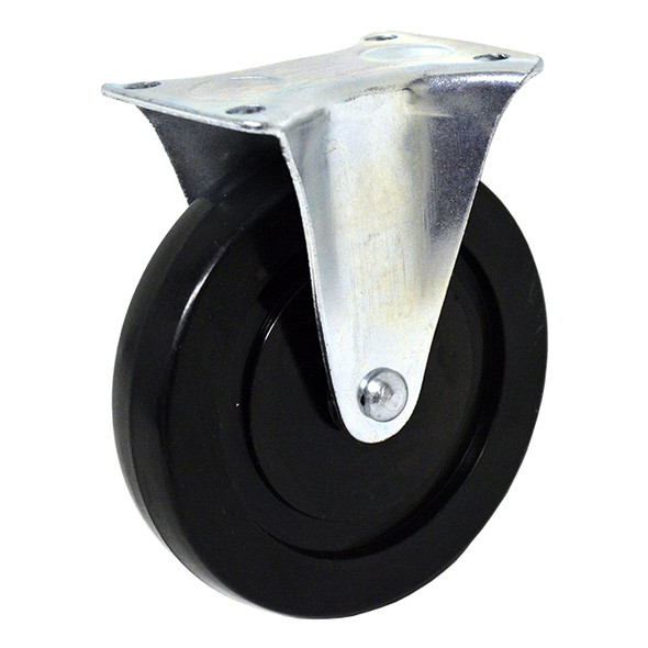 AL-41015 | 4" RIGID CASTER, HARD RUBBER 2-3/4" X 3-3/4" PLATE, NYLON