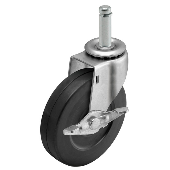 AL-57262B | 3" WHEEL BRAKE SWIVEL CASTER HARD RUBBER, SPECIFY FITTING