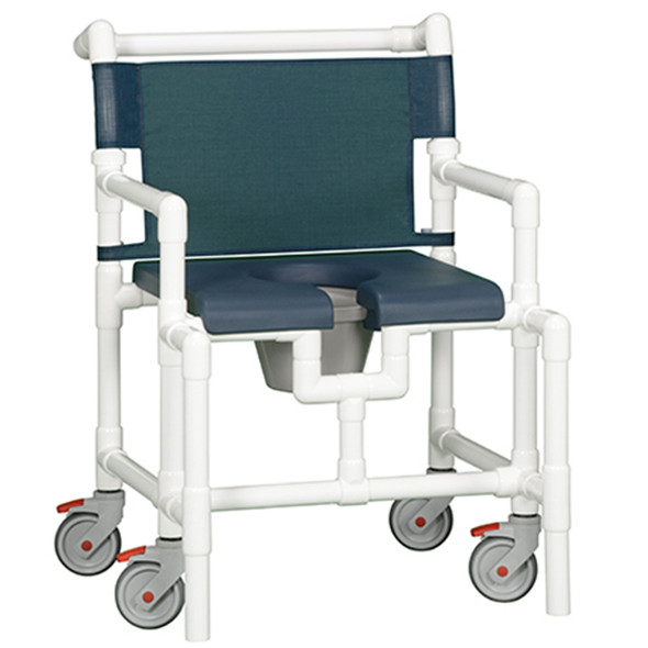AL-57469 | OVERSIZED SHOWER CHAIR/COMMODE W/ NAVY OPEN FRONT SEAT