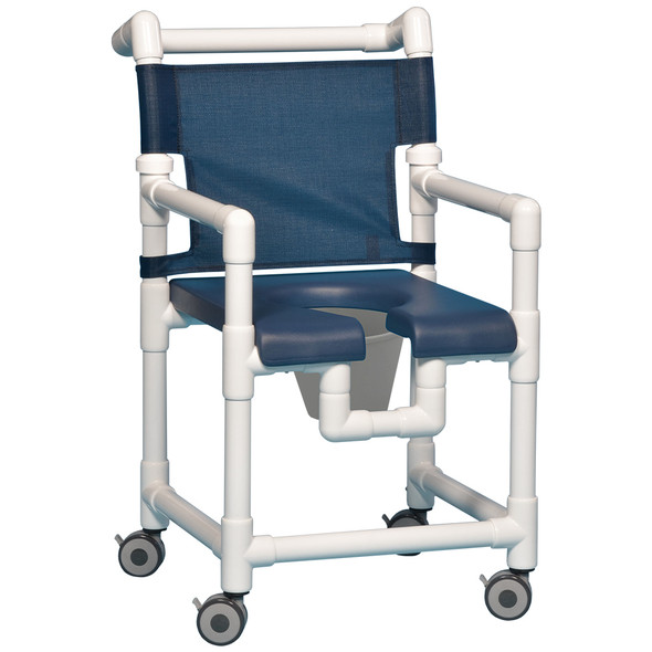 AL-66664 | 38"H OPEN FRONT SHOWER CHAIR W/ PAIL - SPECIFY SEAT & MESH