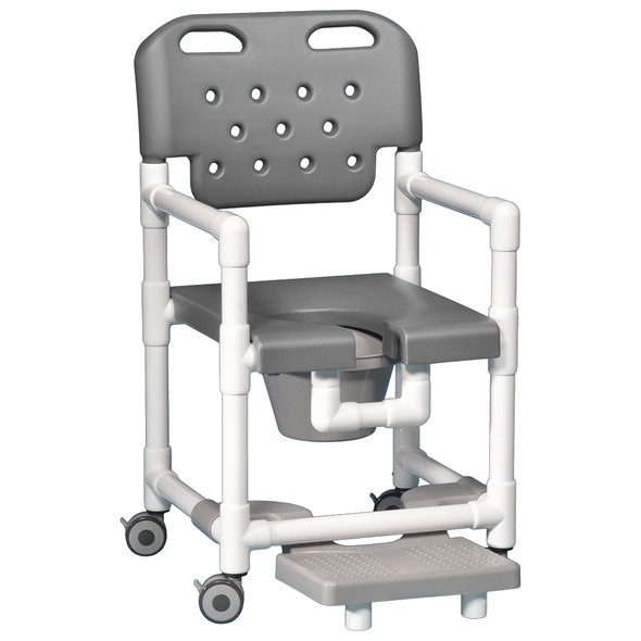 AL-82632 | SHOWER COMMODE CHAIR 17" W/FOOTREST-SPECIFY COLOR