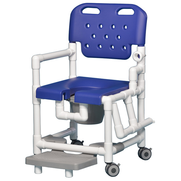 AL-82641 | SHOWER COMMODE CHR 20" W/LEFT DROP ARM & FOOTREST-SPFY COLOR