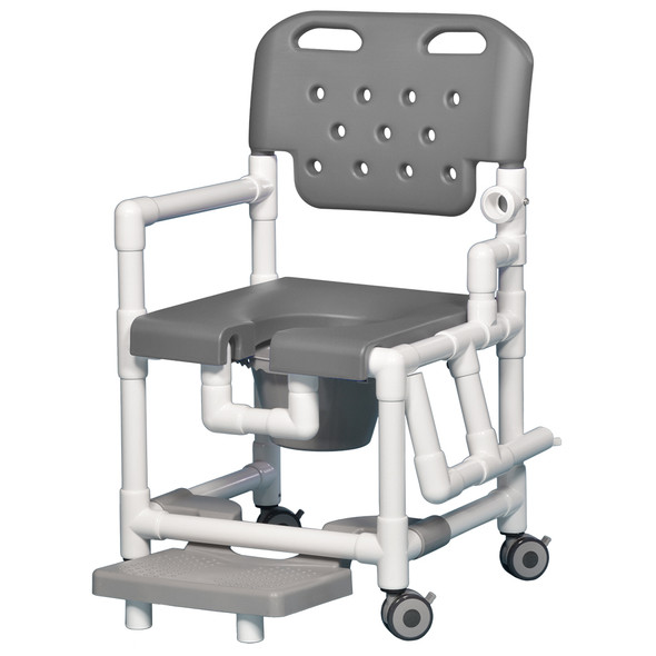 AL-82641 | SHOWER COMMODE CHR 20" W/LEFT DROP ARM & FOOTREST-SPFY COLOR
