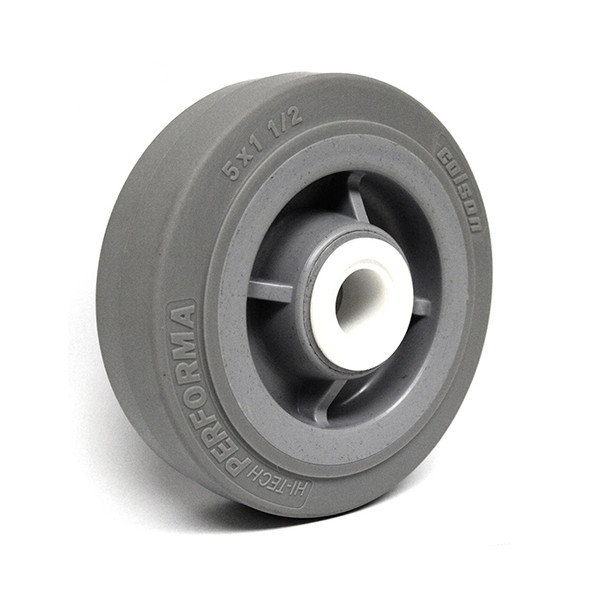 AL-17367 | 5" PERFORMA RUBBER WHEEL DELRIN BEARING, FLAT TREAD