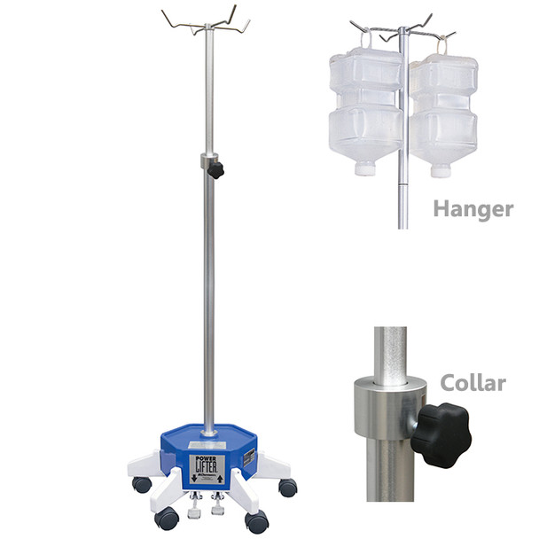 AL-62009 | SINGLE COLUMN SYS POWER LIFTER I.V. POLE, FOOT PEDAL