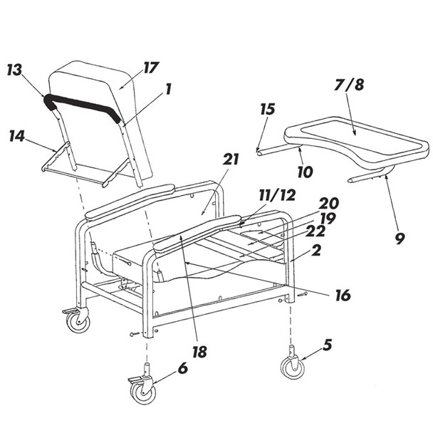 AL-58684 | UPHOLSTERED FOOTREST MODEL 524, 525, 526, 527 & 528