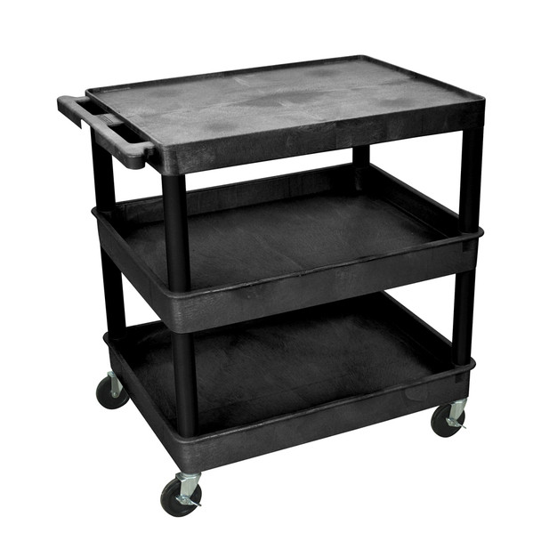 AL-TC211 | LG FLAT TOP & TUB MDDLE/BOTTOM SHELF CART (SPECIFY COLOR)