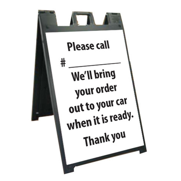 AL-89409 | A-FRAME SIGN & STAND 25"W X 45 PLEASE CALL #____, PLASTIC