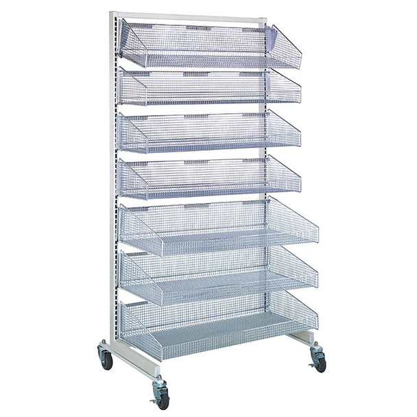 AL-86114 | WIRE PARTITION WALL SYSTEM W/ BASKETS, 36"L, CHROME