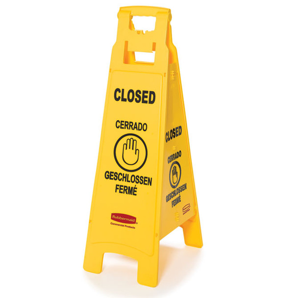 AL-51409 | FOUR-SIDED FLOOR SIGN MULTILINGUAL CLOSED
