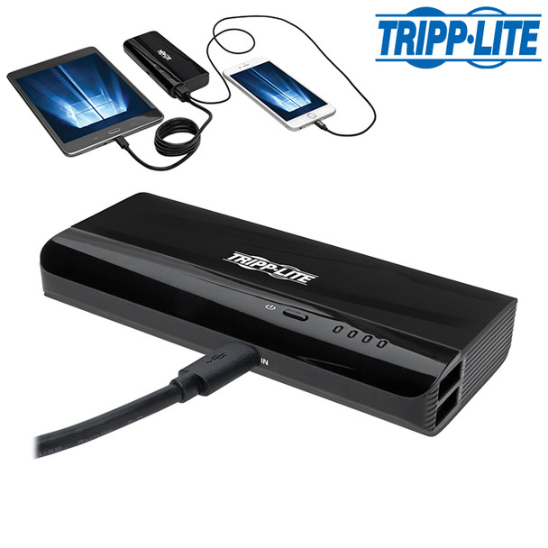AL-89240 | 2-PORT PORTABLE POWER BANK USB-A, AUTO SENSING (BLACK)