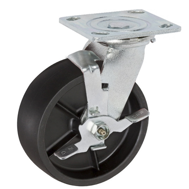 AL-41158TLB | 4" SWIVEL CASTER WITH BRAKE HD PLASTIC, ROLLER, TOP PLATE AL-41158TLB | 4" SWIVEL CASTER WITH BRAKE HD PLASTIC, ROLLER, TOP PLATE
