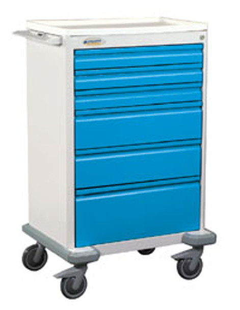 AL-62179L | 6 DRAWER ANESTHESIA CART W/ ELECTRONIC LOCK/43"H x 22"D x