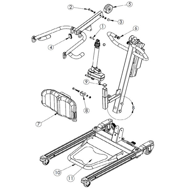 AL-88325 | KNEEPAD WITH MOUNTING BRACKET FOR BESTCARE LIFTS