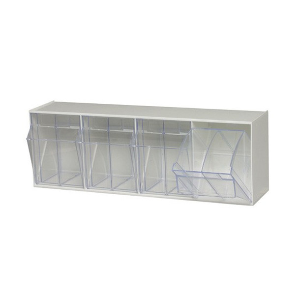 AL-69213 | CLEAR TIP OUT BINS - 4 BIN 6-5/8"L x 23-5/8"W x 8-1/8"H