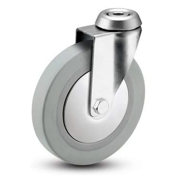 AL-86056 | 3" SWIVEL CASTER W/ HOLLOW KINGPIN, 7/8" GREY TPR TREAD