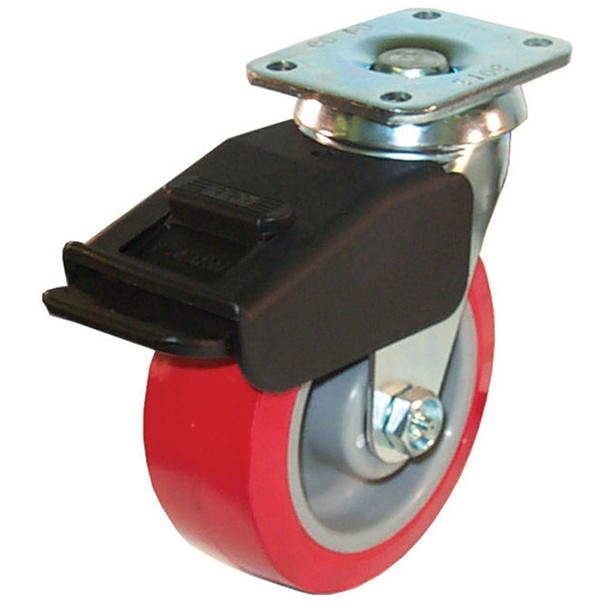 AL-50887 | 6" TOTAL LOCK CASTER, URETHANE 2-3/4" X 3-3/4" PLATE, ROLLER