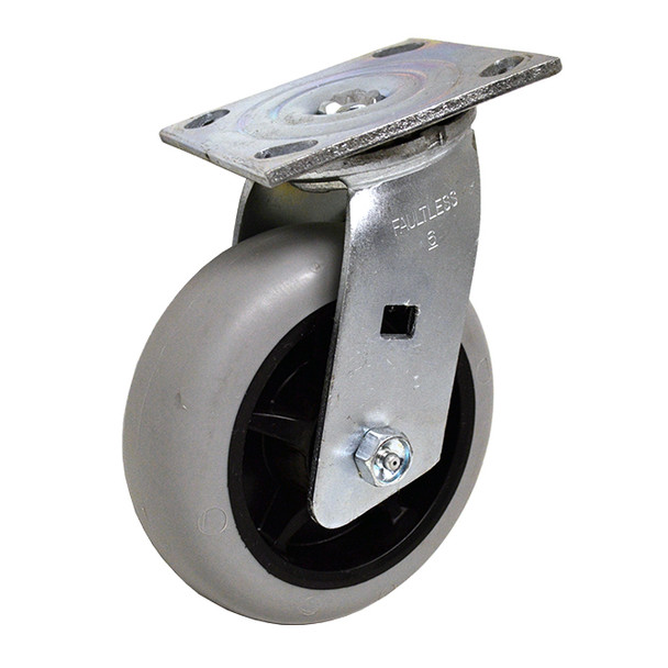AL-51918 | 6" SWIVEL CASTER W/ GREY RUBBER WHEEL & ROLLER BEARING