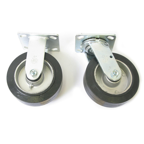 AL-63957 | 6" X 2" MOLDON RUBBER CASTER SET - 2 RIGID/2 SWIVEL