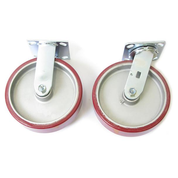 AL-63960 | 8" X 2" POLYURETHANE CASTER SET - 2 RIGID/2 SWIVEL