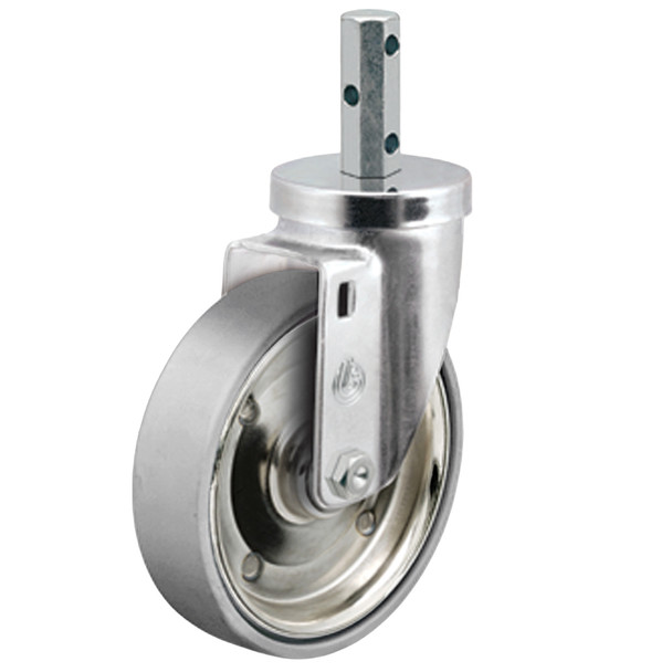 AL-72182 | 4" OCTAGON STEM CASTER BALL BEARING, WELDED GREY DISC