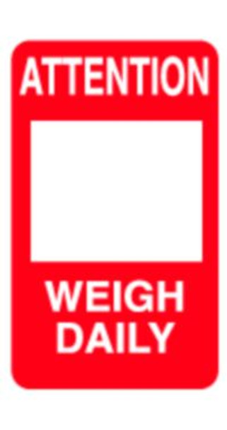 AL-49234 | Discontinued-ATTENTION WEIGHT DAILY SIGN 3 X 5 - USE PC-25