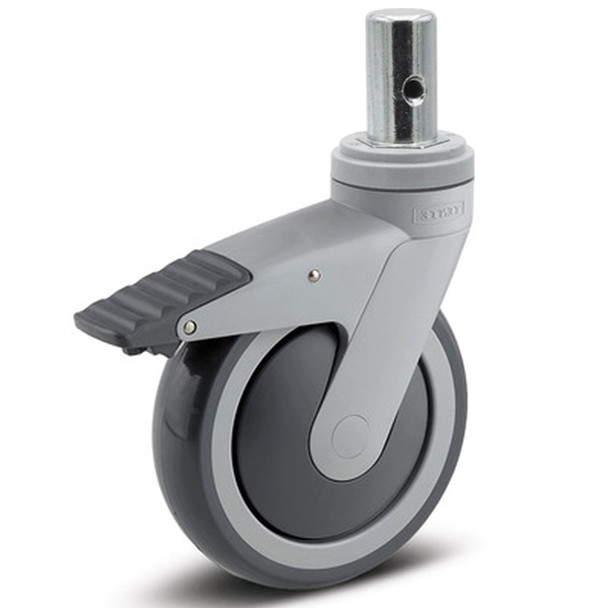 AL-57563MM | 5" SWIVEL LOCK CASTER, POLY CART-WASHABLE, 1" BOLT STEM