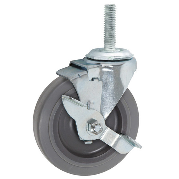 AL-64433-21-TLB | 5" SWIVEL CASTER WITH BRAKE 1/2"-13 X 1-1/2" THREADED STEM