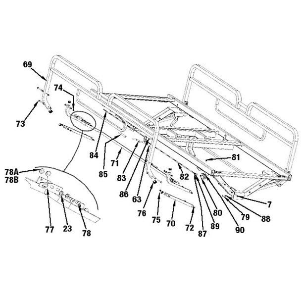 AL-78848L | LEFT BRACKET,SIDERAIL LATCH FOR MDL 880, 890, 980 & 990