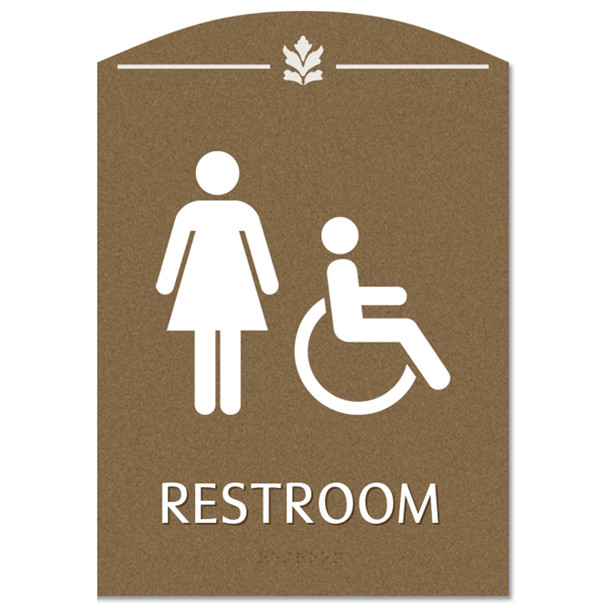 AL-CTLP-RG71 | RESTROOM SIGN W/FEMAIL & ISA SYMBOLS