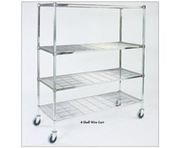 AL-HS184864ZC-4 | 4-SHELF WIRE CART 18"D X 48"W X 70"H