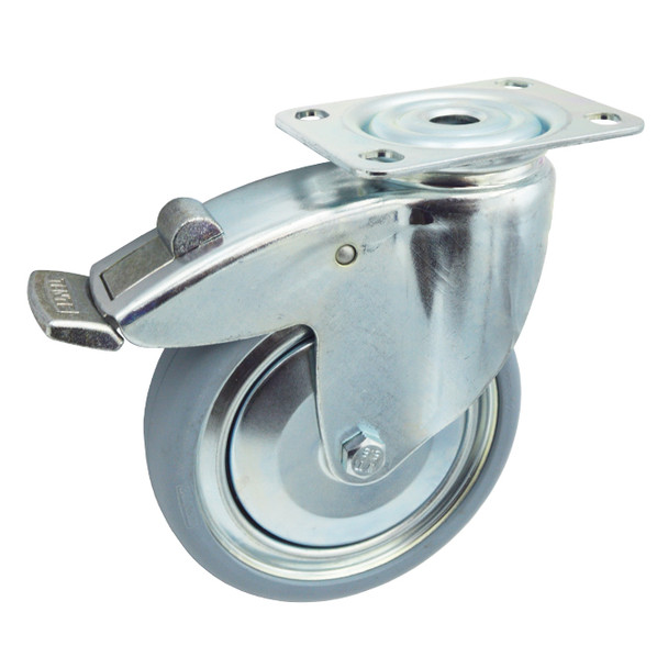 AL-18541P | 5" TOTAL LOCK CASTER, RUBBER CONE BALL, SPECIFY TOP PLATE AL-18541P | 5" TOTAL LOCK CASTER, RUBBER CONE BALL, SPECIFY TOP PLATE