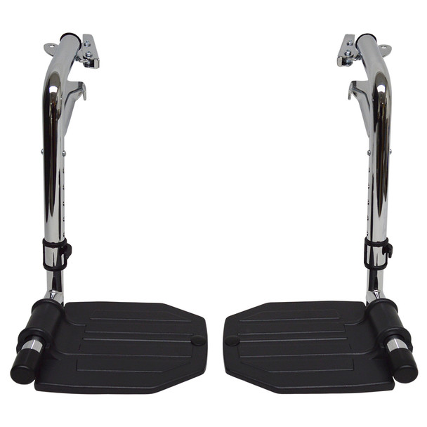 AL-70043NHL | CHROME FOOTREST WITH ALUM FOOTPLATE, NO HEEL LOOPS (PAIR