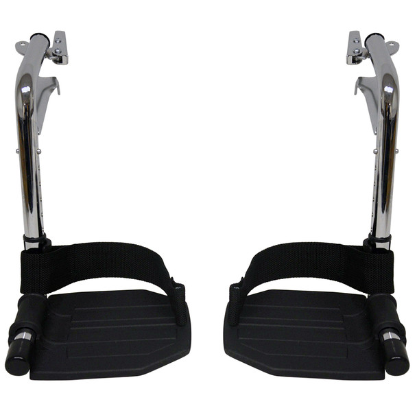 AL-70043 | CHROME FOOTREST WITH ALUM FOOTPLATE - HEEL LOOPS (PAIR)