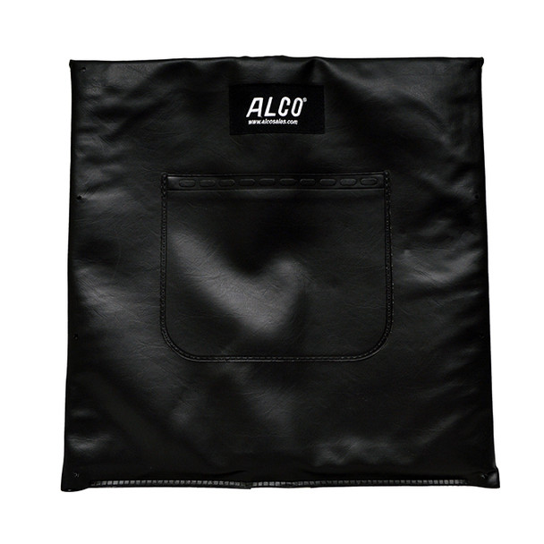 AL-83711-A3 | 24" BK UPH, BLK VINYL W/POCKET & ALCO EMBROIDERY