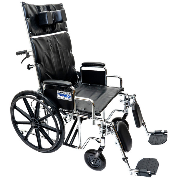 AL-83799 | 24"W CLASSIC 500 RECLINER WHEELCHAIR, 500 LB CAP