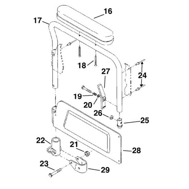 AL-47616 | DESK LENGTH FLIP BACK ARMREST ASSMY - RIGHT