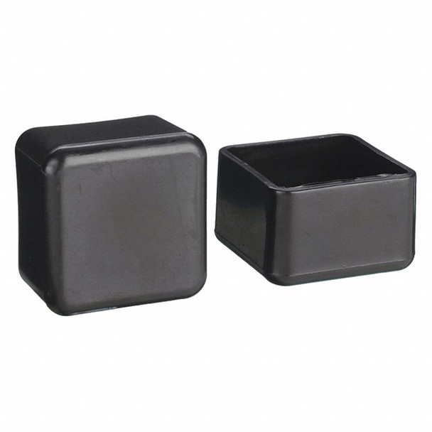 AL-71841 | PLASTIC LEG TIP - SQUARE - 1" 24/PACK - BLACK