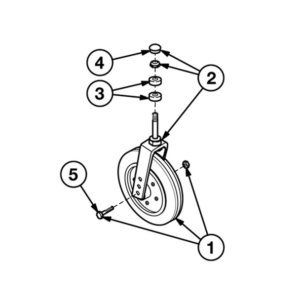AL-73359 | CASTER WHEEL, AXLE & NUT 8" X 2"