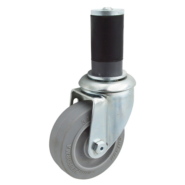 AL-15399 | 3-1/2" SWIVEL CASTER, PERFORMA DELRIN, ROUND EXPANDABLE STEM