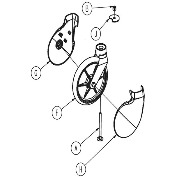 AL-77813 | 8" CASTER COVER, LEFT FOR STRYKER  BIRTHING BED